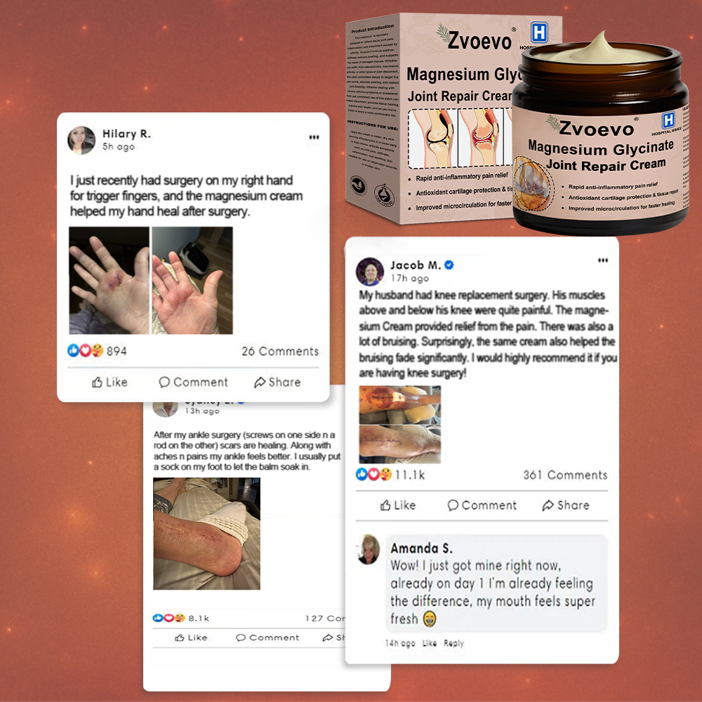 ✅Zvoevo® Magnesium Glycinate Joint Repair Cream (Effective relief for arthritis, nerve pain, rheumatic conditions, muscle spasms, and sports injuries)