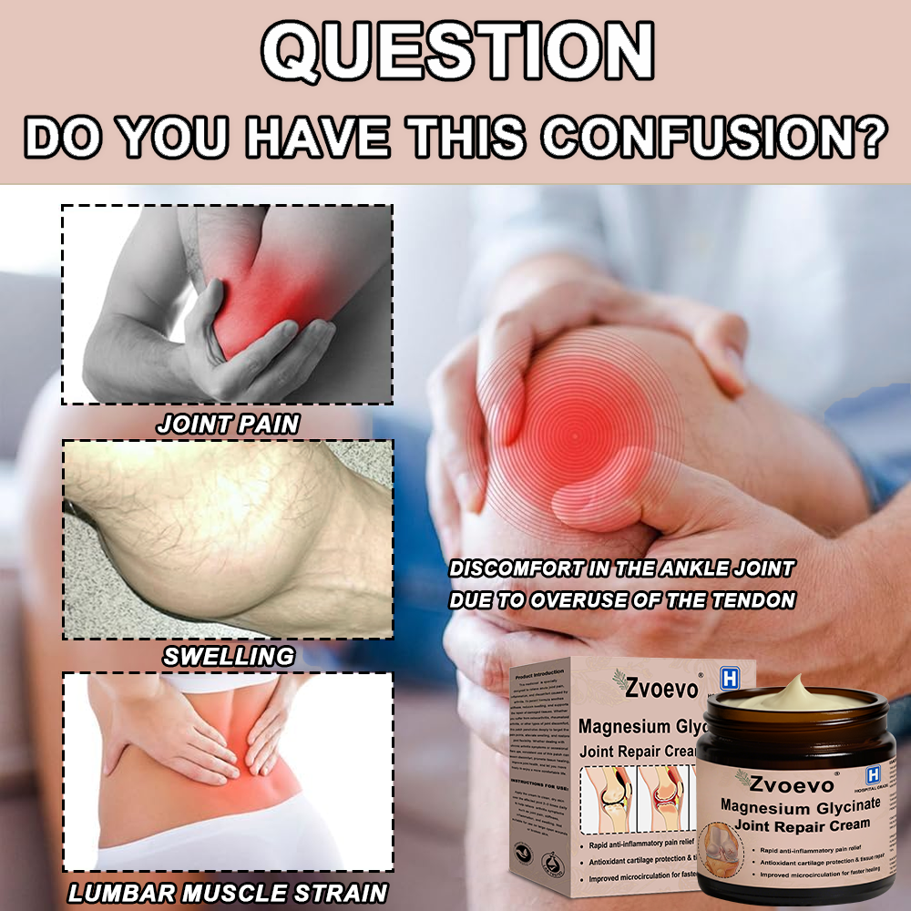 ✅Zvoevo® Magnesium Glycinate Joint Repair Cream (Effective relief for arthritis, nerve pain, rheumatic conditions, muscle spasms, and sports injuries)